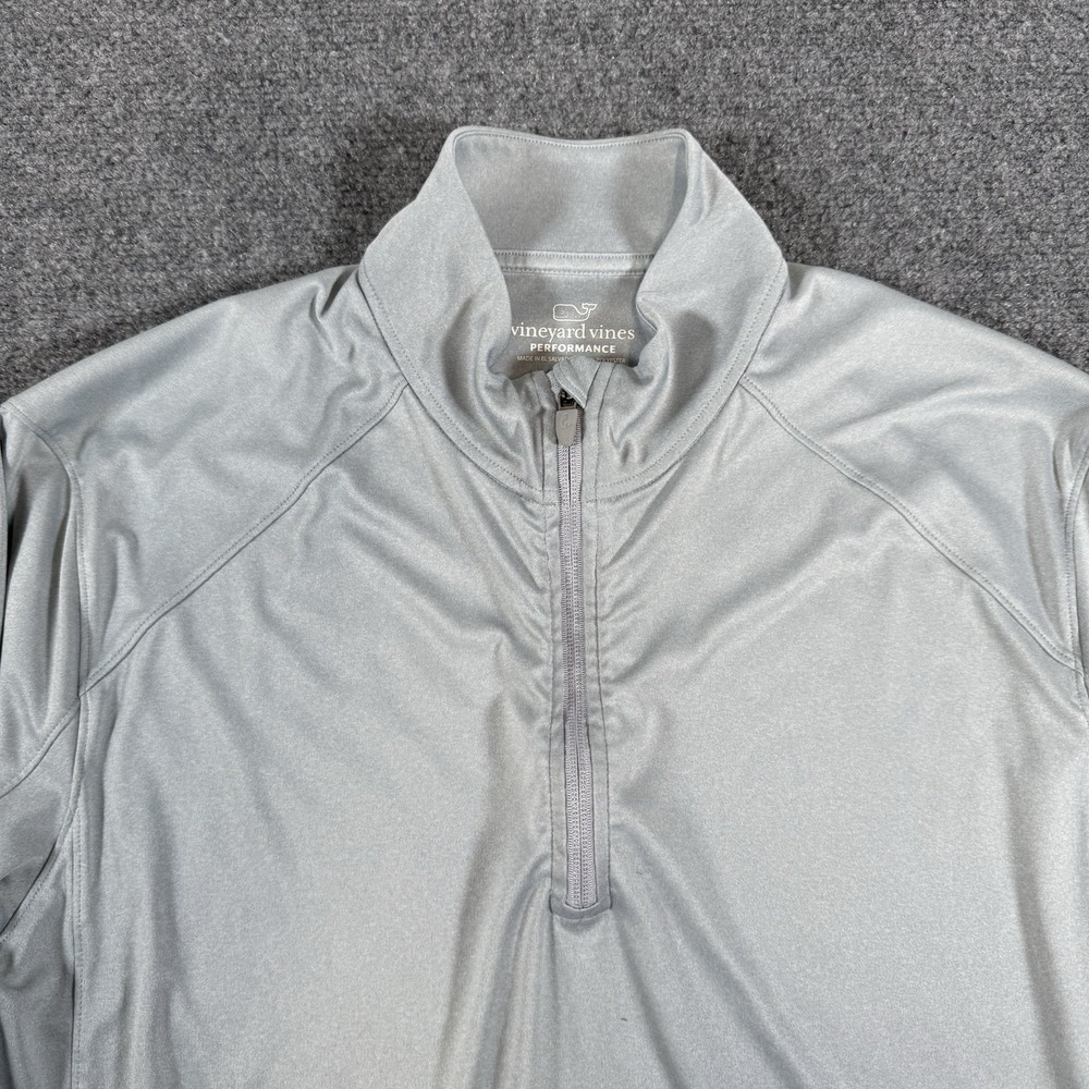 Vineyard Vines Performance Pullover Mens XL Gray 1/4 Zip Golf Long Sleeve - Picture 3 of 11